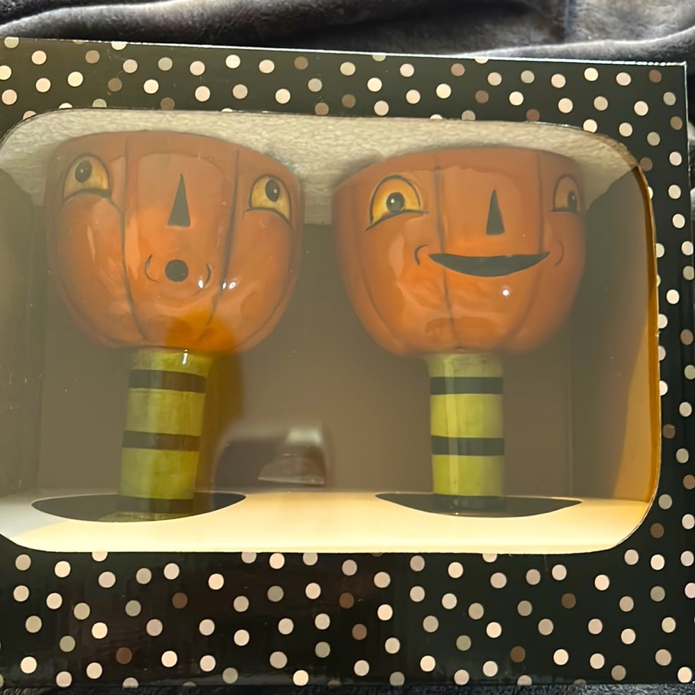 Johanna Parker pumpkin goblets new never opened.